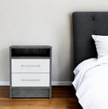Wood Two Drawer Nightstand - 20-inch
