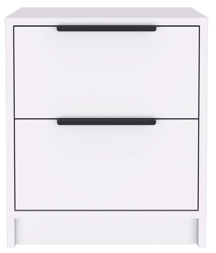 Wood Two Drawer Nightstand - 19-inch