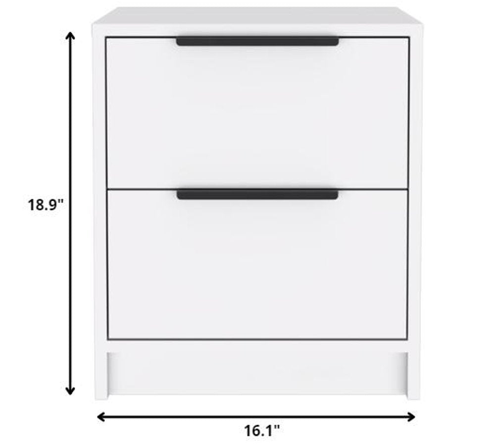 Wood Two Drawer Nightstand - 19-inch