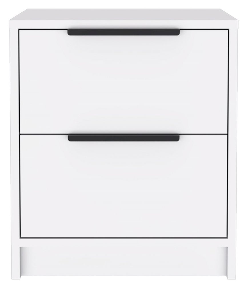 Wood Two Drawer Nightstand - 19-inch