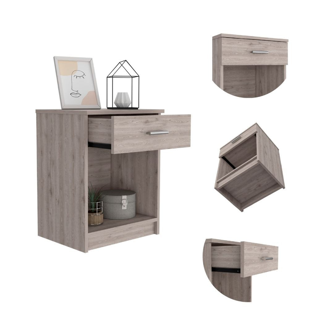 Wood One Drawer Nightstand - 22-inch