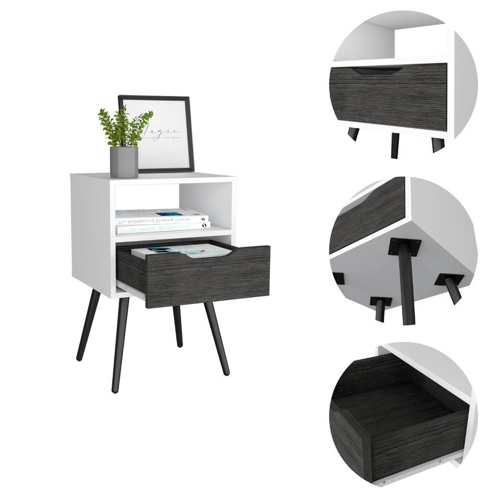 Wood One Drawer Nightstand - 25-inch