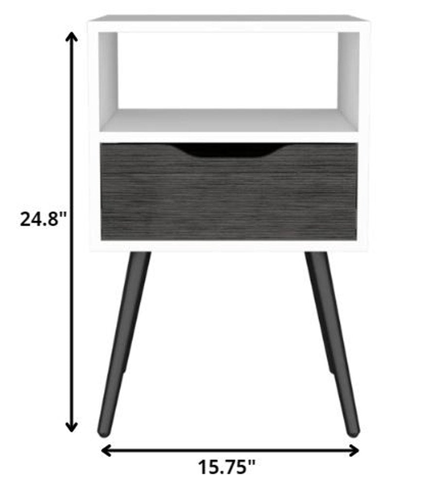 Wood One Drawer Nightstand - 25-inch