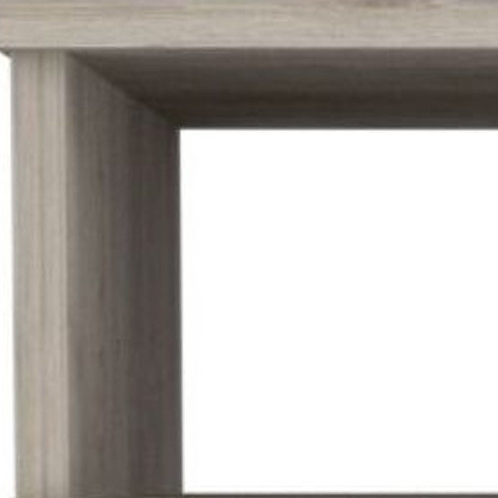 Light Gray Wood Two Drawer Nightstand - 20-inch