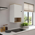 Light Oak and White Wall Mounted Cabinet with Three Shelves - 16-inch
