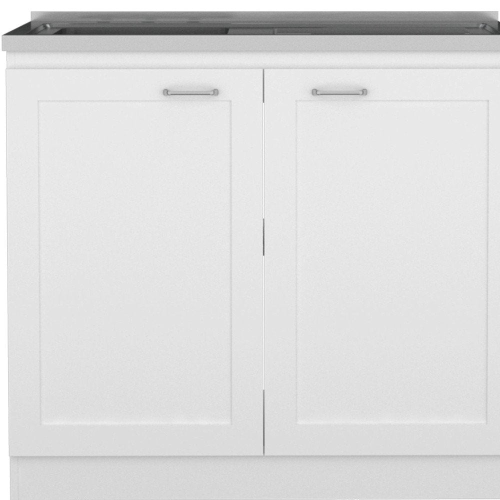 Black and White Wood Accent Cabinet Set with Four Doors - 42-inch