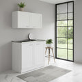 Black and White Wood Accent Cabinet Set with Four Doors - 42-inch