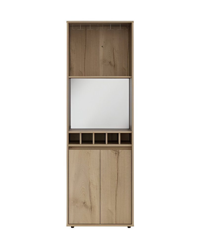 Oak Wood Bar Cabinet with Two Doors - 23-inch