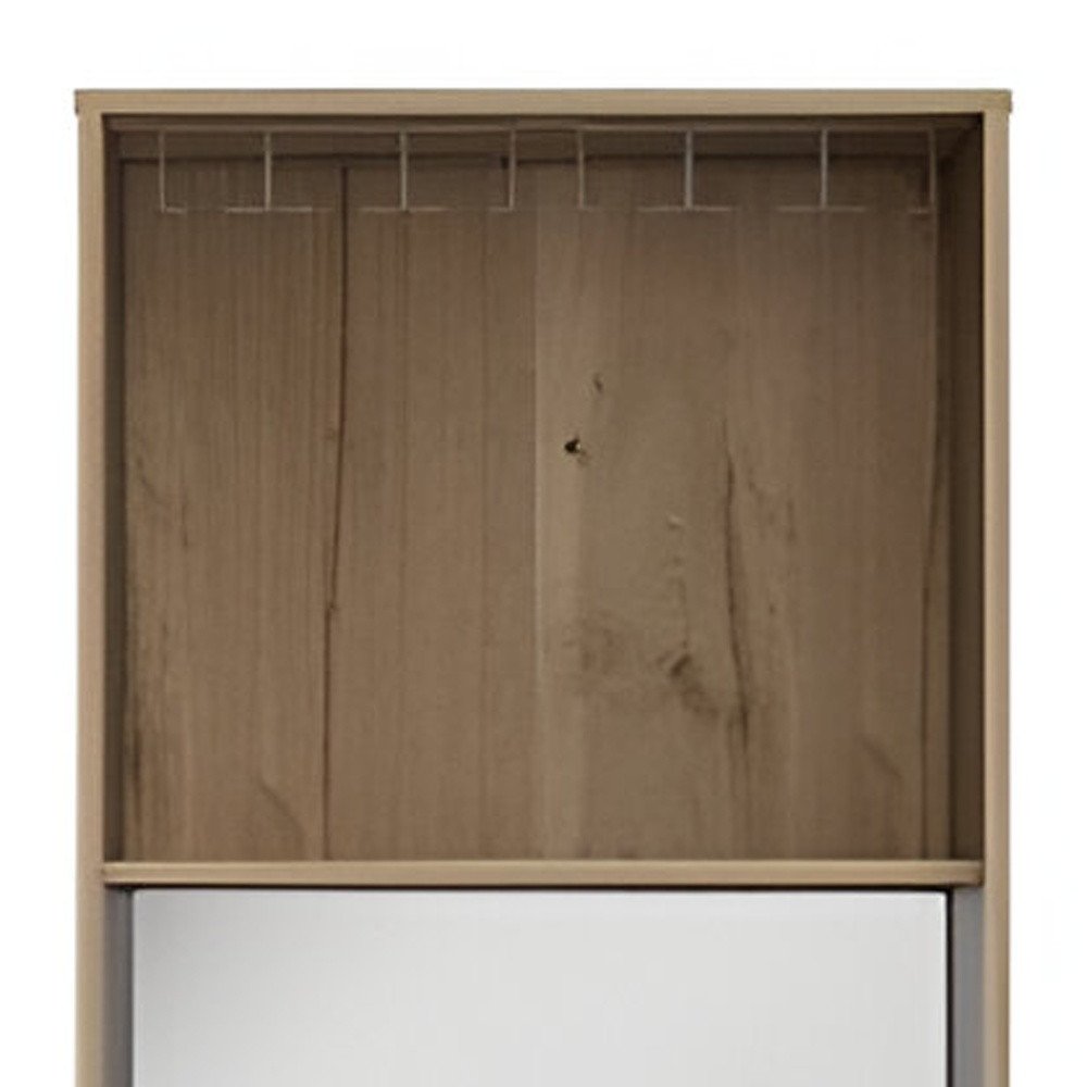 Oak Wood Bar Cabinet with Two Doors - 23-inch