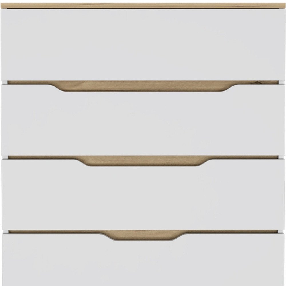Brown and White Wood Four Drawer Dresser - 31-inch