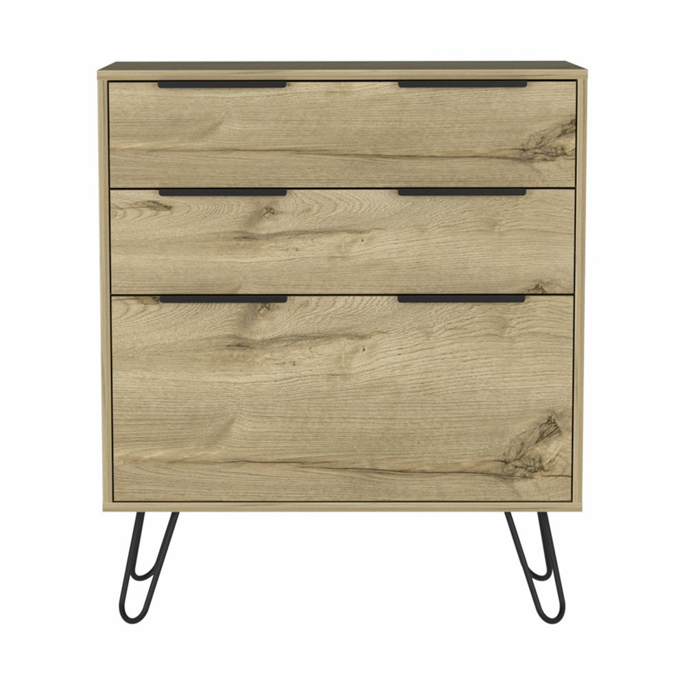 Brown and Black Wood Four Drawer Double Dresser - 47-inch