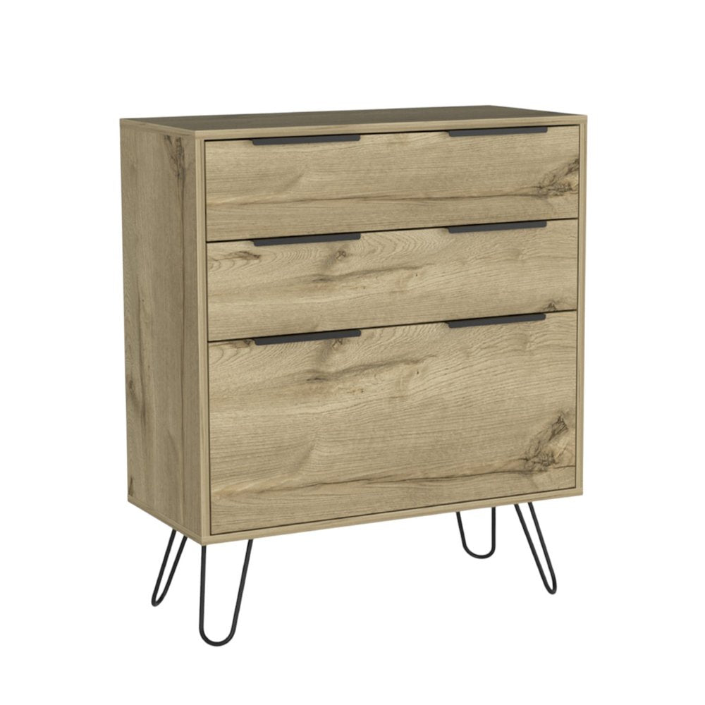 Brown and Black Wood Four Drawer Double Dresser - 47-inch