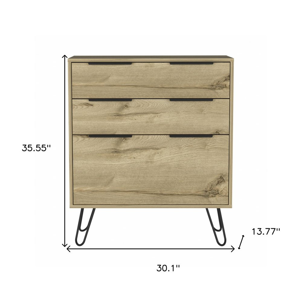 Brown and Black Wood Four Drawer Double Dresser - 47-inch