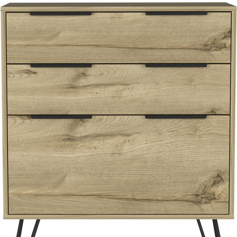 Brown and Black Wood Four Drawer Double Dresser - 47-inch