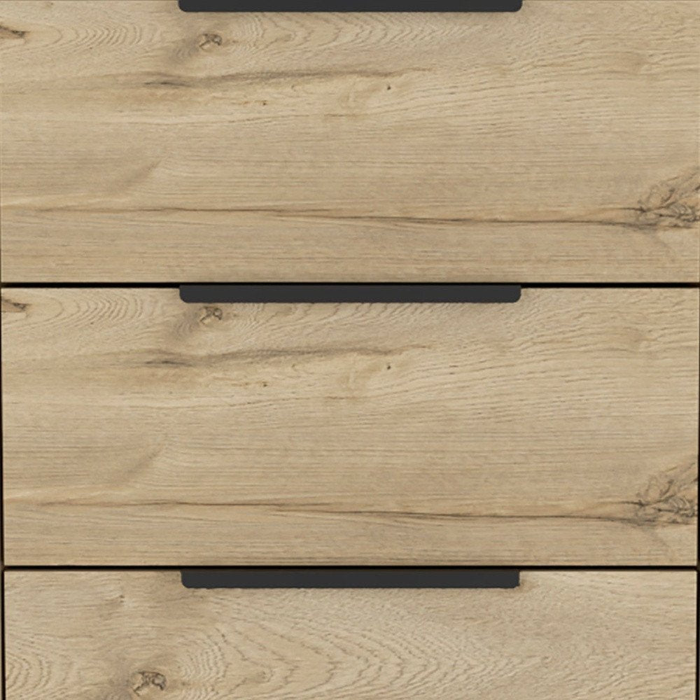 Brown and Black Wood Three Drawer Dresser - 18-inch