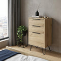 Brown and Black Wood Three Drawer Dresser - 18-inch