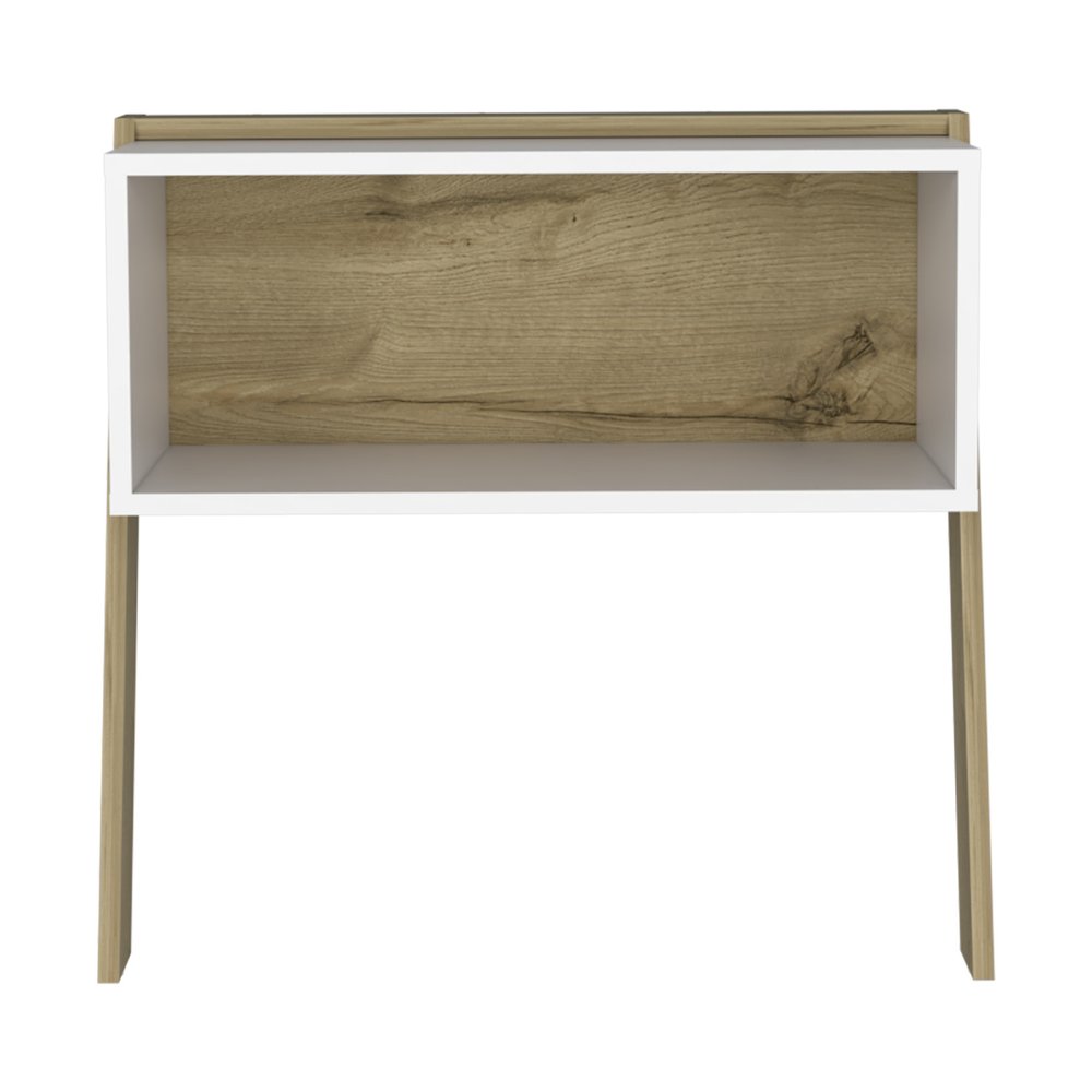 White and Oak Faux Wood Nightstand - 24-inch