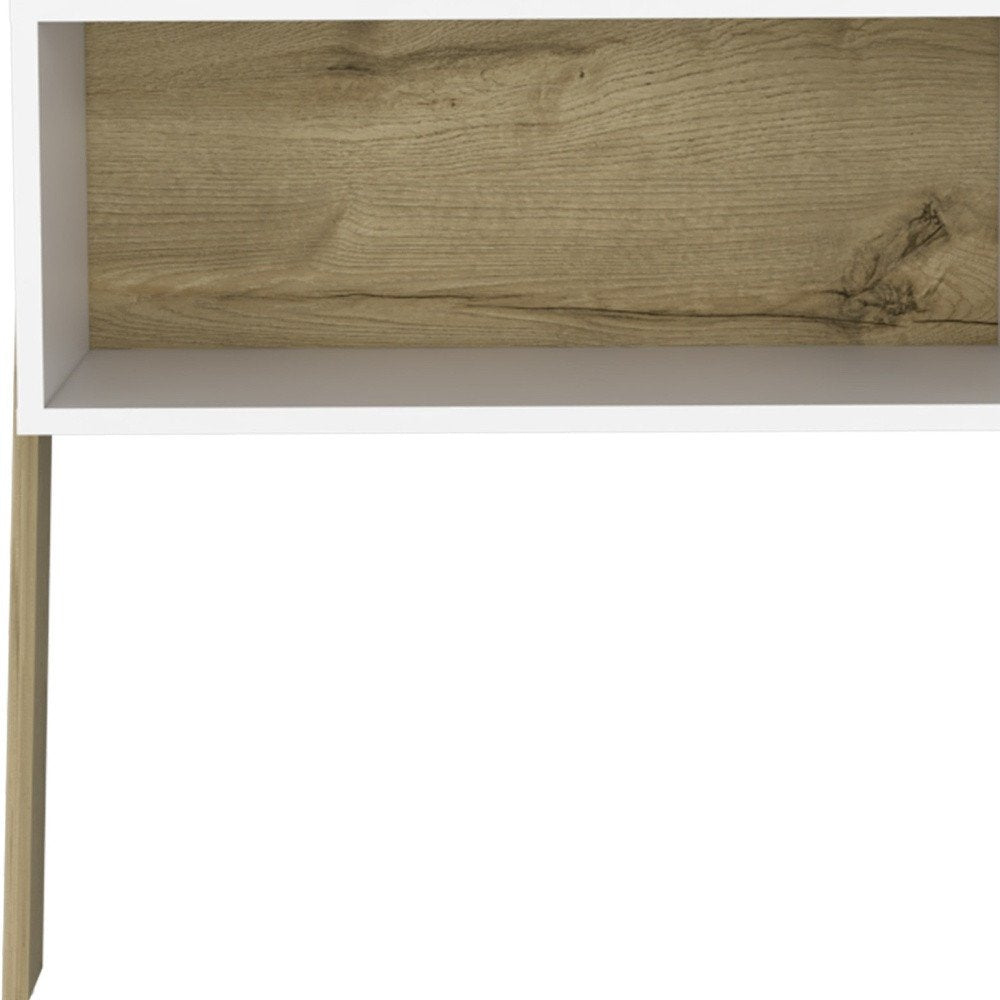 White and Oak Faux Wood Nightstand - 24-inch