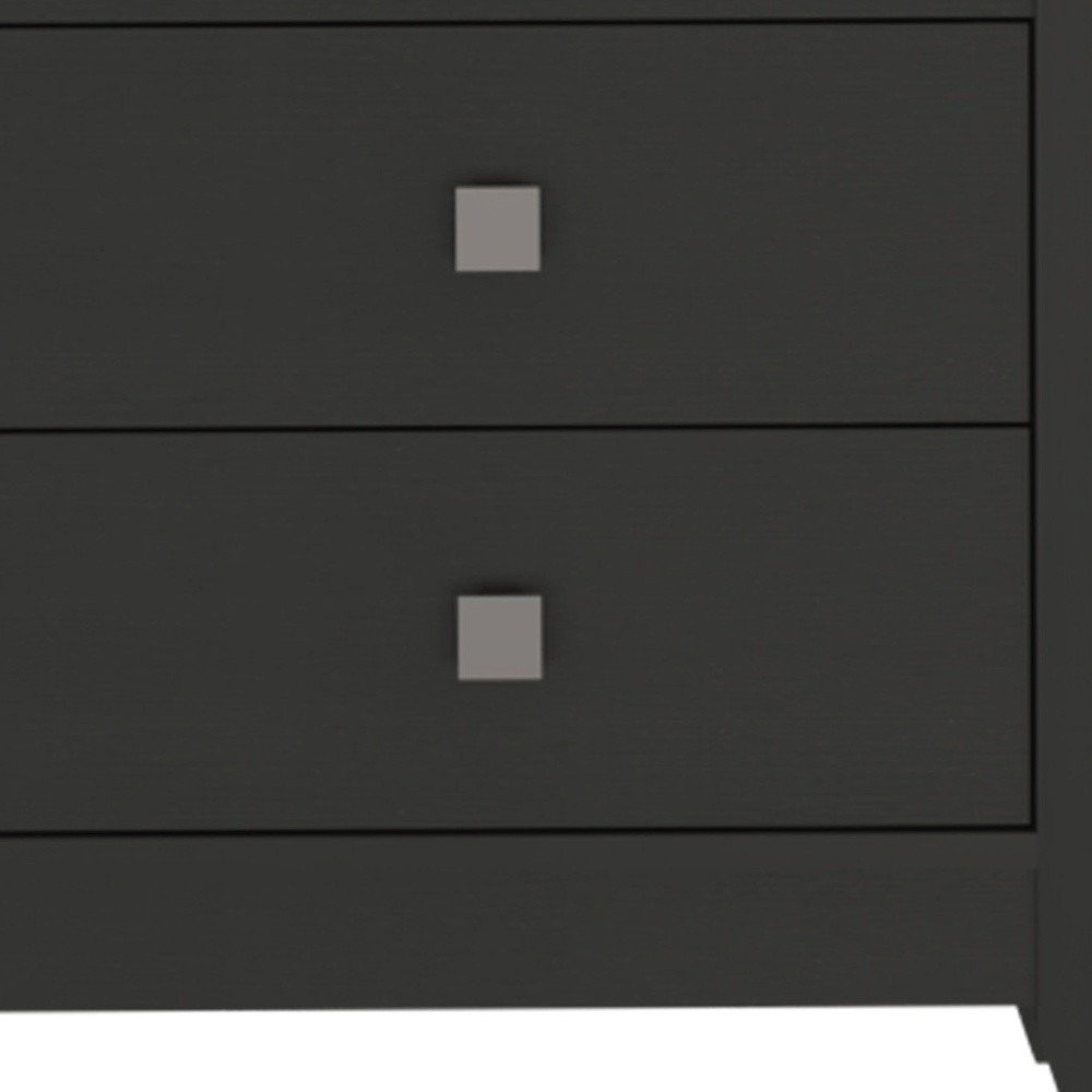 Black Wood Two Drawer Nightstand - 24-inch
