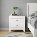White Wood Two Drawer Nightstand - 24-inch