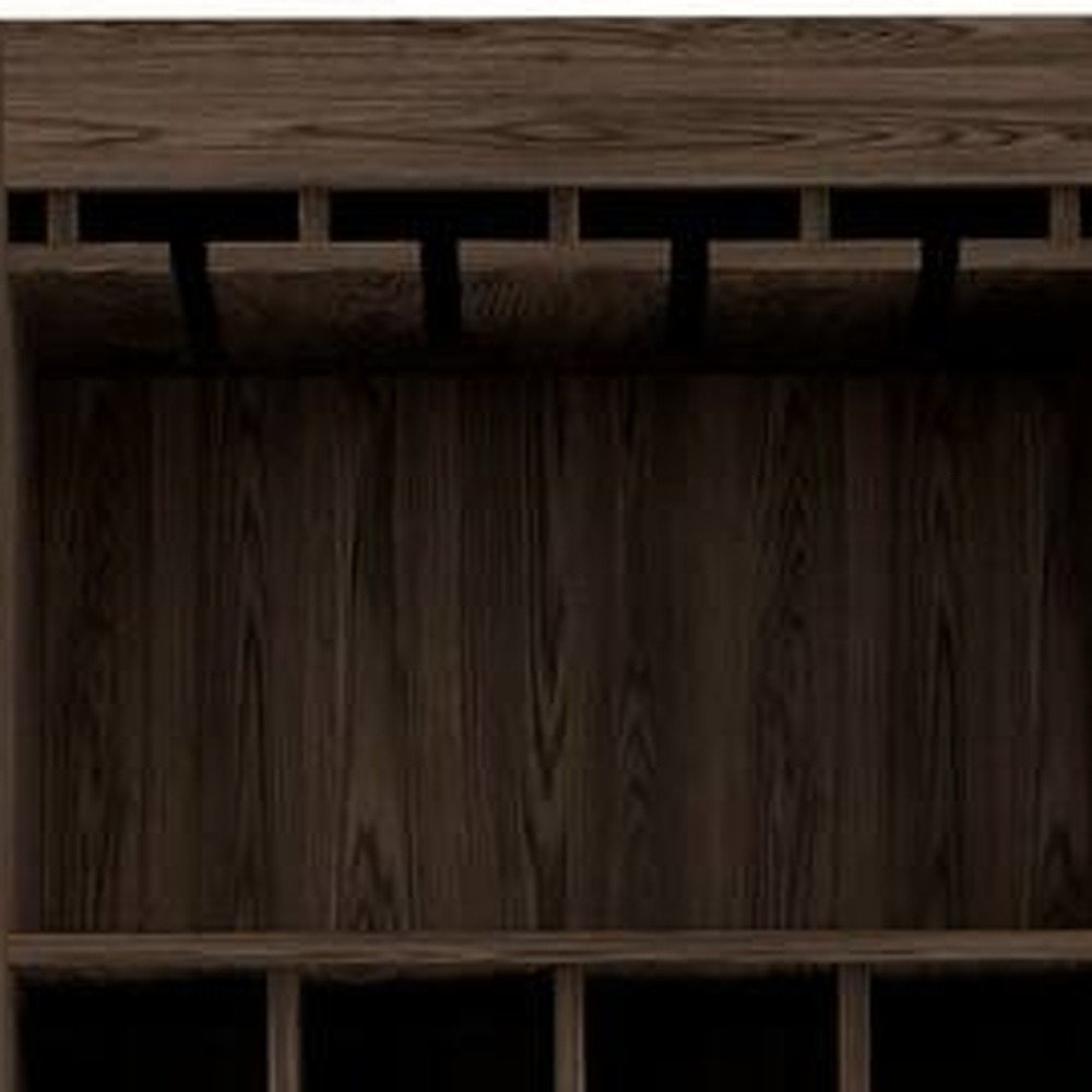 Walnut Wood Bar Cabinet with Two Doors - 24-inch
