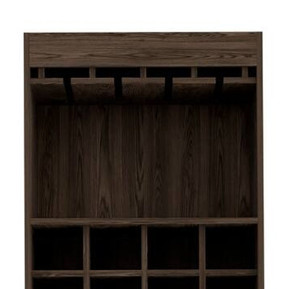 Walnut Wood Bar Cabinet with Two Doors - 24-inch