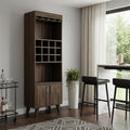 Walnut Wood Bar Cabinet with Two Doors - 24-inch