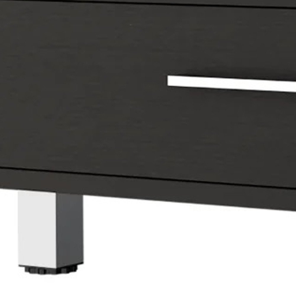 Black Coffee Table with Drawer - 24-inch