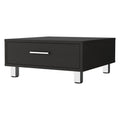 Black Coffee Table with Drawer - 24-inch