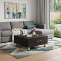Black Coffee Table with Drawer - 24-inch