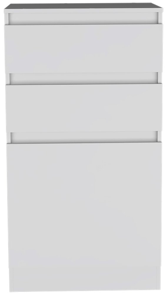 White Wood Two Drawer Dresser - 23-inch