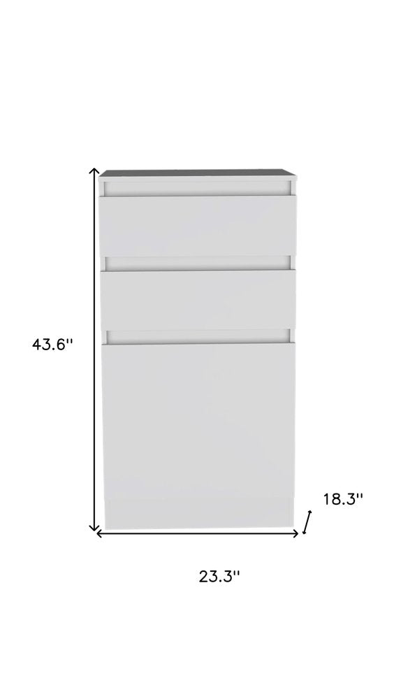 White Wood Two Drawer Dresser - 23-inch