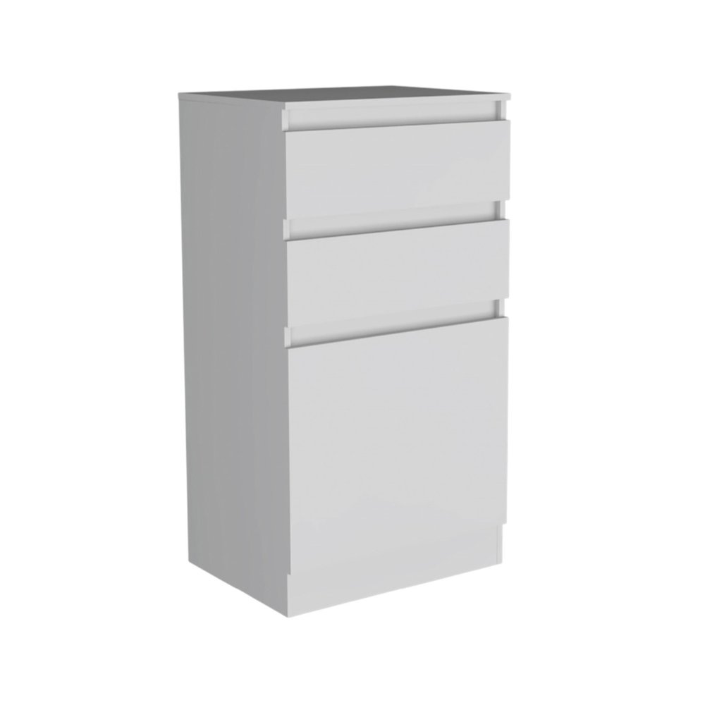 White Wood Two Drawer Dresser - 23-inch