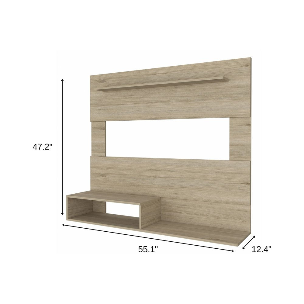 Light Pine Open Shelving Entertainment Center - 55-inch