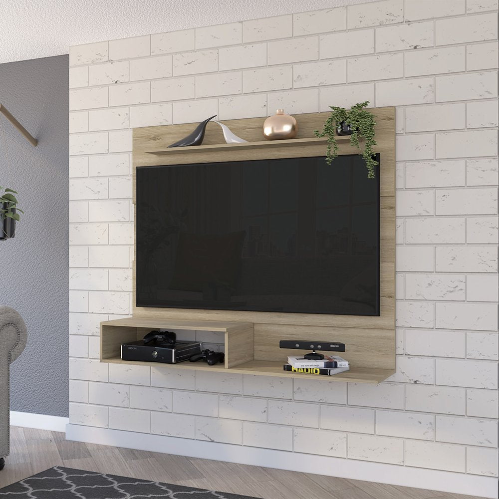 Light Pine Open Shelving Entertainment Center - 55-inch