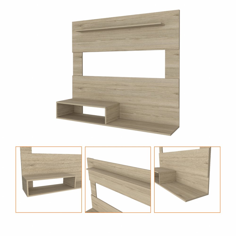 Light Pine Open Shelving Entertainment Center - 55-inch