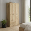 Brown Wood Two Door Two Drawer Combo Dresser - 71-inch