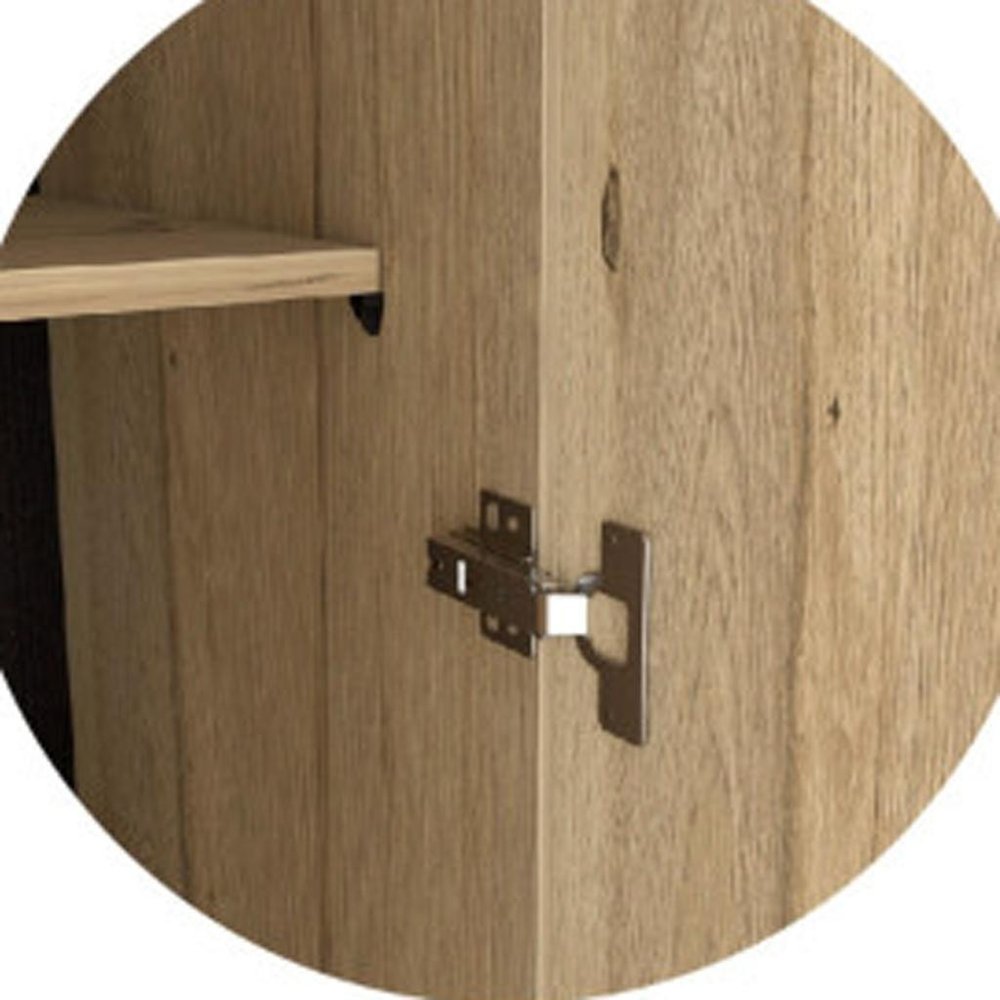 Brown Wood Two Door Two Drawer Combo Dresser - 71-inch