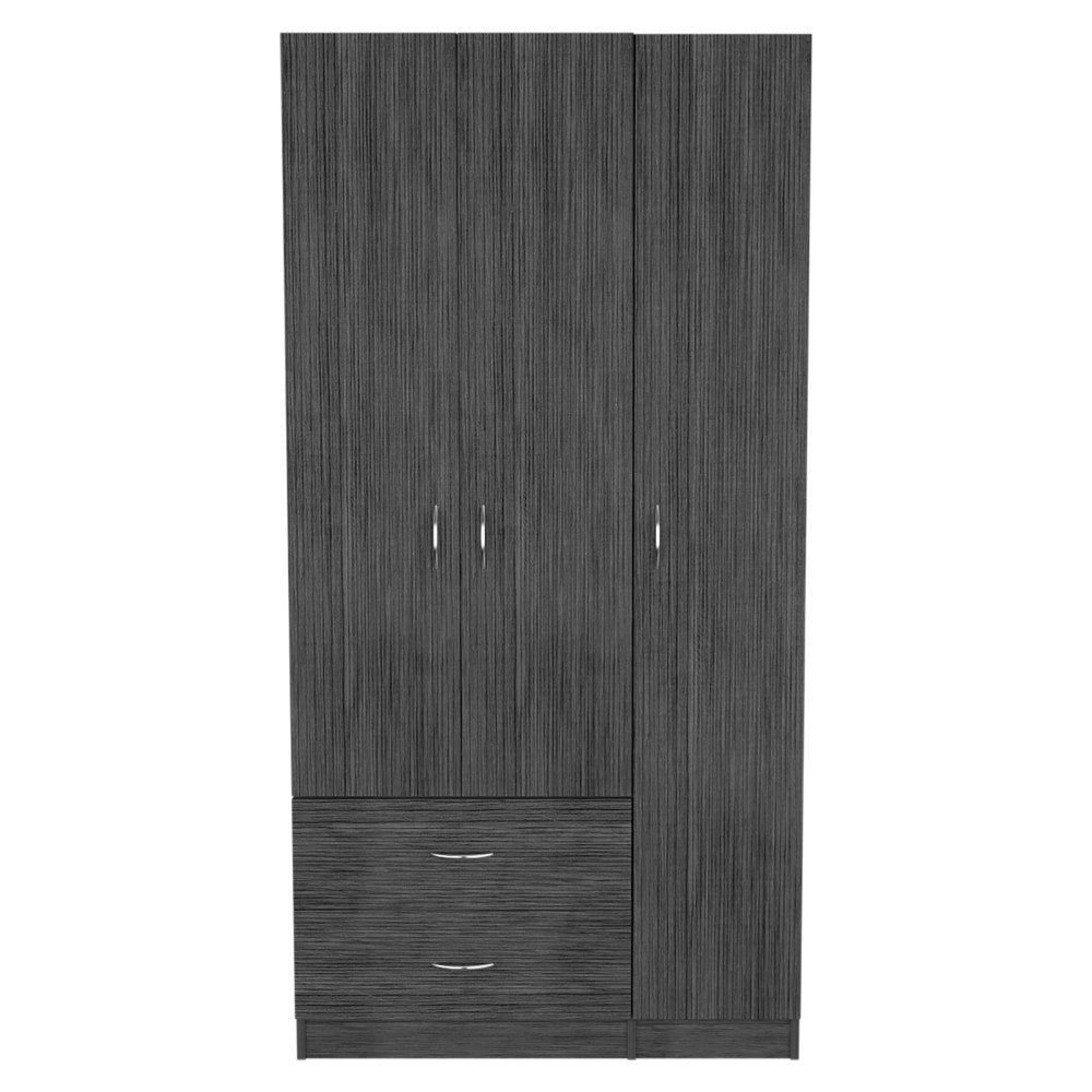 Brown Wood Two Door Two Drawer Combo Dresser - 71-inch