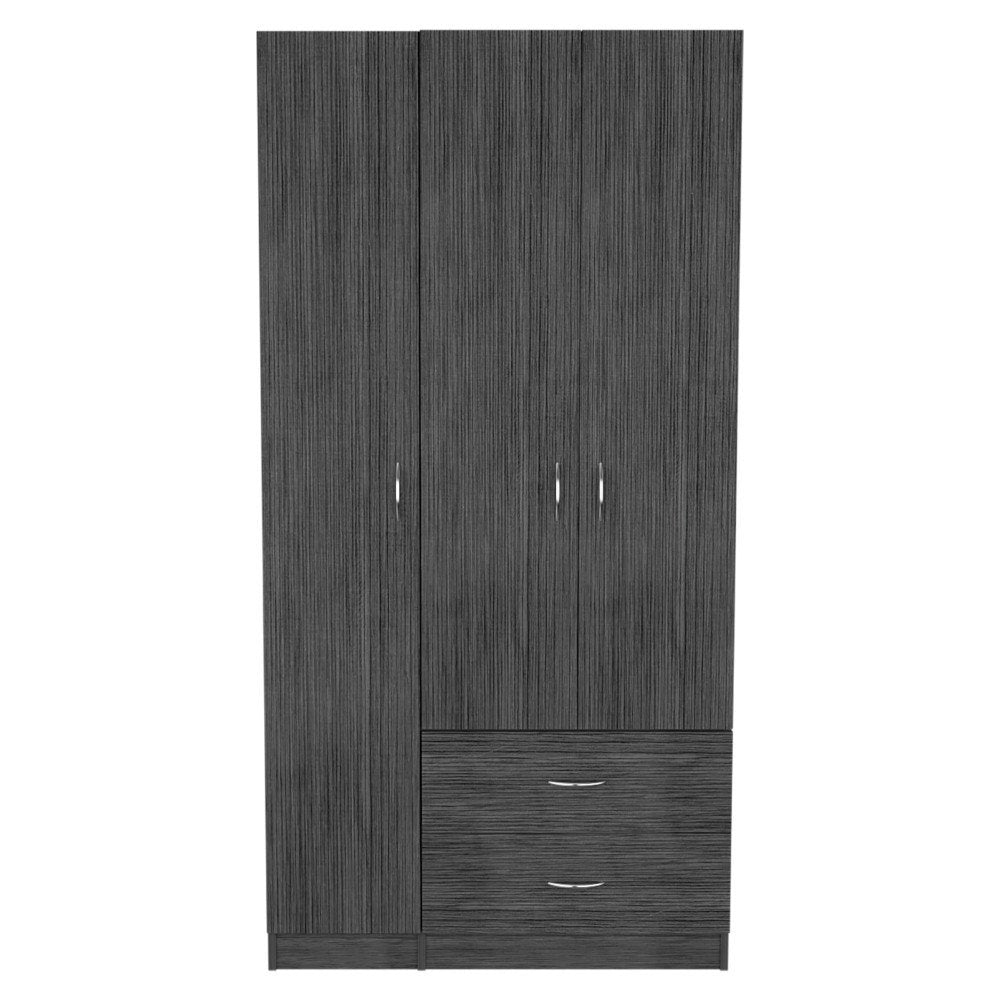 Brown Wood Two Door Two Drawer Combo Dresser - 71-inch