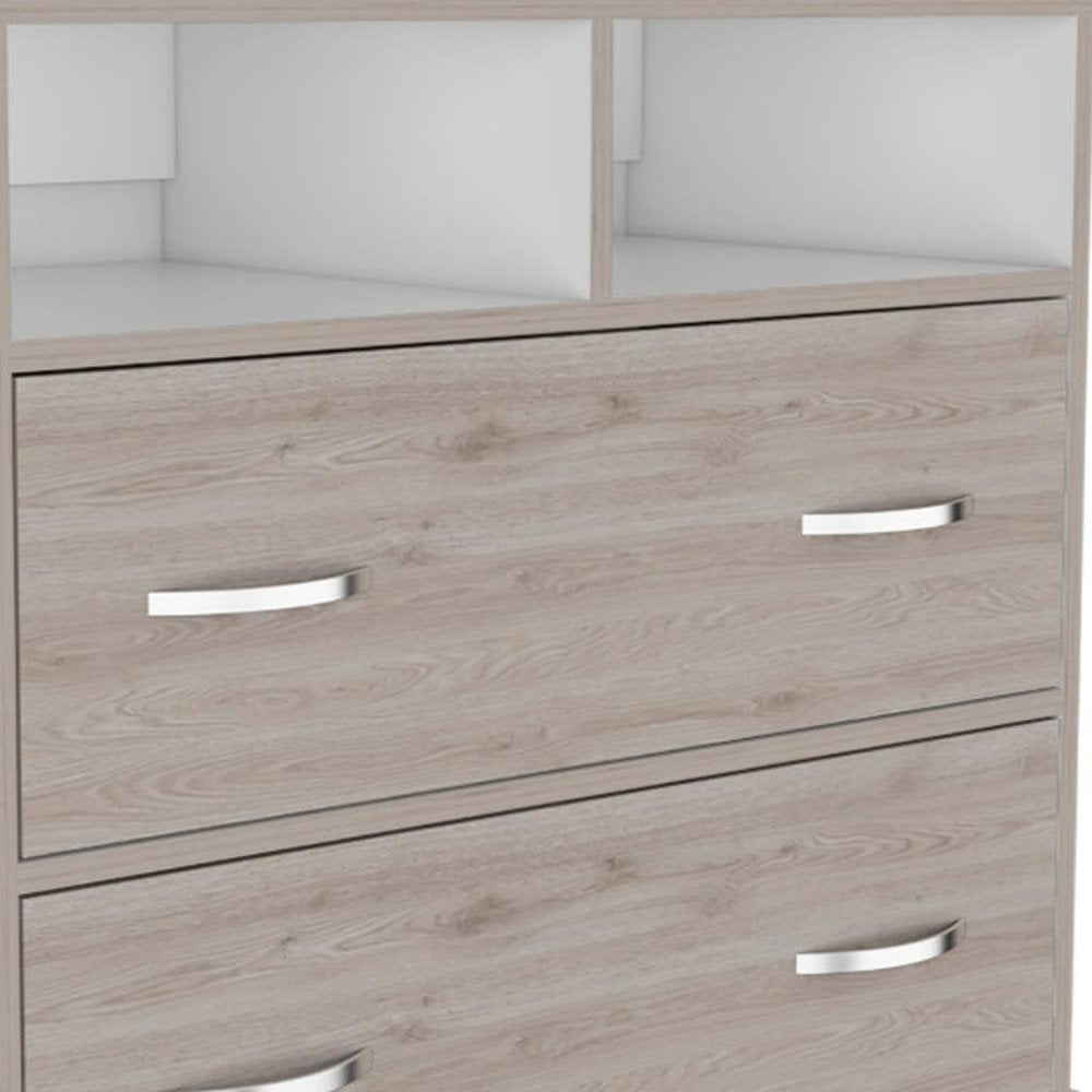 Black Manufactured Wood Two Drawer Dresser - 32-inch