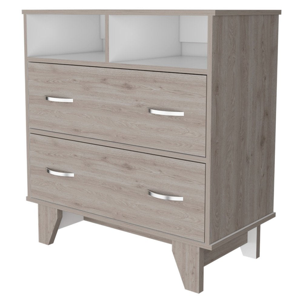 Black Manufactured Wood Two Drawer Dresser - 32-inch