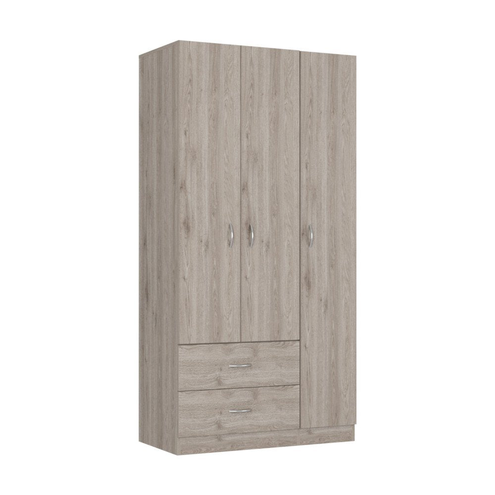 Brown Wood Two Door Two Drawer Combo Dresser - 71-inch