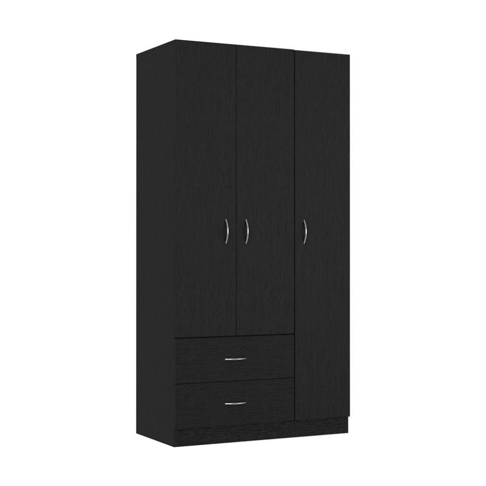 Brown Wood Two Door Two Drawer Combo Dresser - 71-inch
