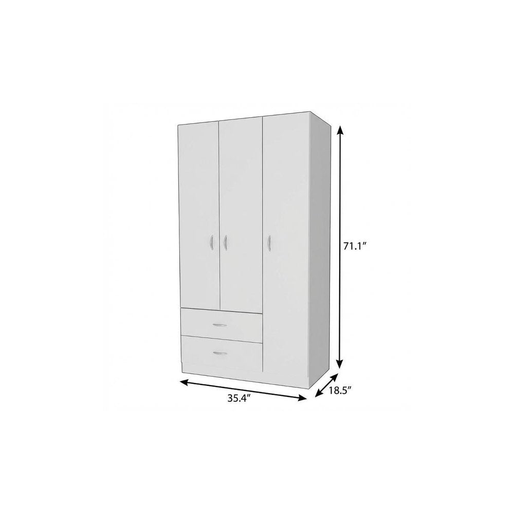 Brown Wood Two Door Two Drawer Combo Dresser - 71-inch