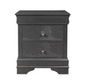 Gray Wood Shagreen Two Drawer Nightstand - 24-inch