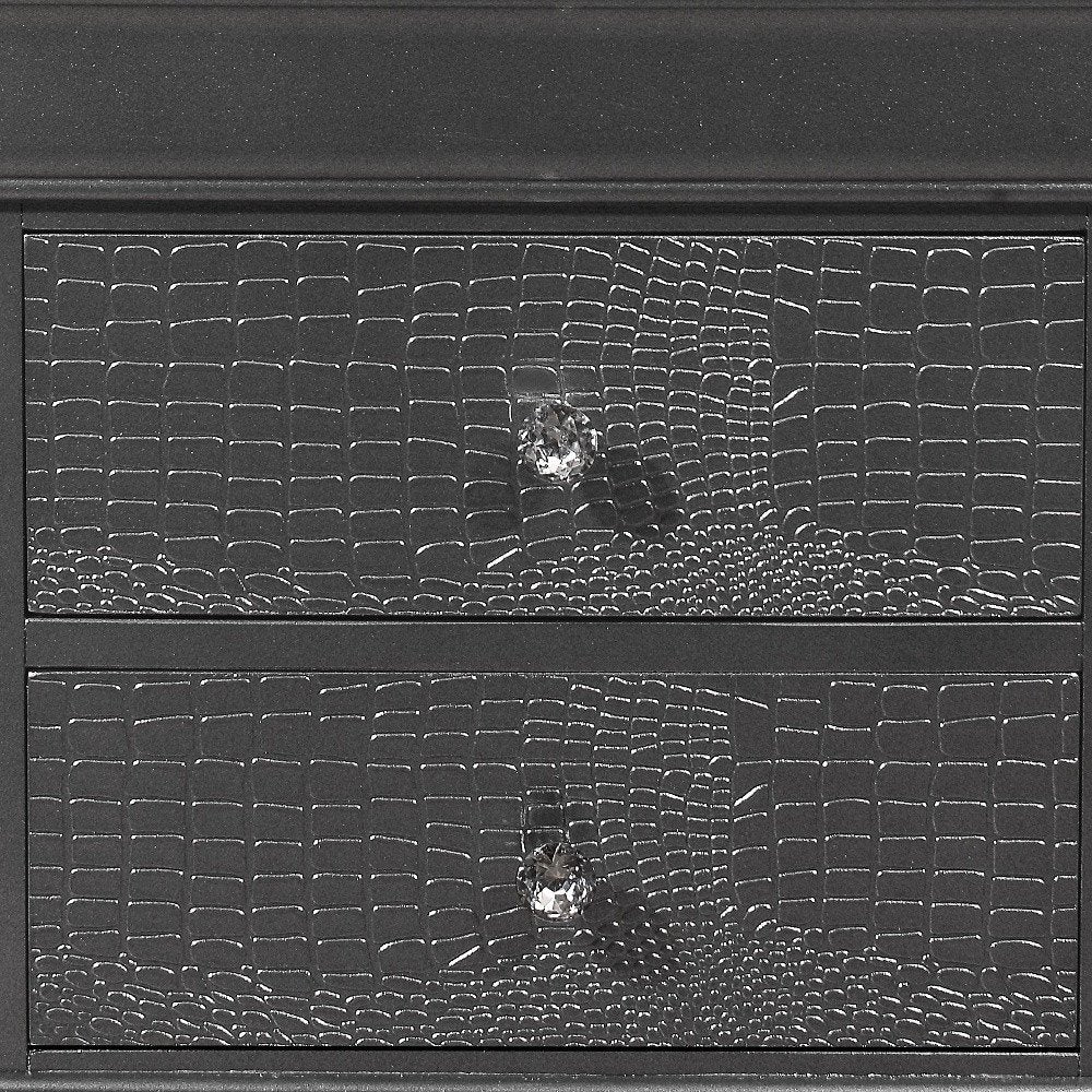 Gray Wood Shagreen Two Drawer Nightstand - 24-inch
