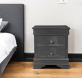 Gray Wood Shagreen Two Drawer Nightstand - 24-inch