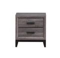 Gray Wood Two Drawer Nightstand - 25-inch