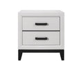 White Wood Two Drawer Nightstand - 25-inch